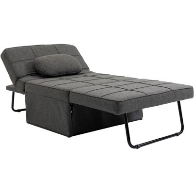 HOMCOM Poltrona Letto 3 in 1 - Tessuto Effetto Lino Regolabile HOMCOM Poltrona Letto 3 in 1 - Tessuto Effetto Lino Regolabile