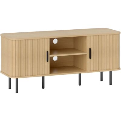 Mobile TV HOMCOM 55" con 2 ripiani e 2 armadi - Nero e Rovere Mobile TV HOMCOM 55" con 2 ripiani e 2 armadi - Nero e Rovere
