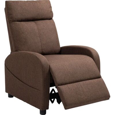 Homcom Poltrona Relax Reclinabile - Marrone - 69x85x100 cm - Tessuto effetto lino - Armchair Homcom Poltrona Relax Reclinabile - Marrone - 69x85x100 cm - Tessuto effetto lino - Armchair