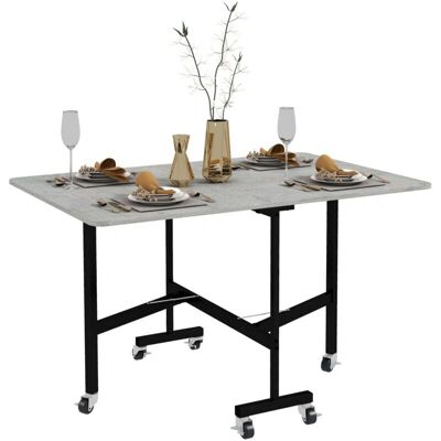 Tavolo pieghevole HOMCOM per 4-6 persone, 120x80x73cm, Grigio Tavolo pieghevole HOMCOM per 4-6 persone, 120x80x73cm, Grigio