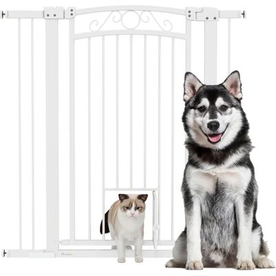 Pawhut Cancelletto per cani regolabile con estensioni - 76-104x106 cm - Bianco Pawhut Cancelletto per cani regolabile con estensioni - 76-104x106 cm - Bianco