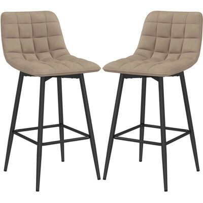 HOMCOM Set 2 Sgabelli Cucina Stile Nordico Tessuto Velluto - Sgabello HOMCOM Set 2 Sgabelli Cucina Stile Nordico Tessuto Velluto - Sgabello