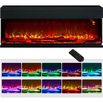 HOMCOM Camino elettrico - Fiamme LED regolabili, termostato, montaggio a parete HOMCOM Camino elettrico - Fiamme LED regolabili, termostato, montaggio a parete