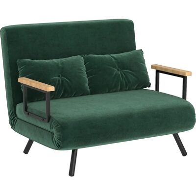 Divano Letto HOMCOM - Tessuto effetto velluto - Schienale regolabile Divano Letto HOMCOM - Tessuto effetto velluto - Schienale regolabile