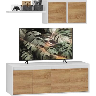 Set TV e armadietto sospeso HOMCOM - Supporta 50'' TV Set TV e armadietto sospeso HOMCOM - Supporta 50'' TV