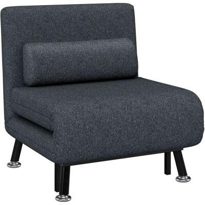 HOMCOM Poltrona Letto 3 in 1 - Struttura in metallo effetto lino HOMCOM Poltrona Letto 3 in 1 - Struttura in metallo effetto lino