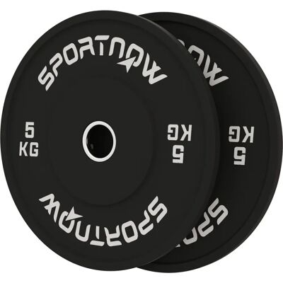 SPORTNOW Plaques de poids en caoutchouc 5kg - Disques de poids - Publicité SPORTNOW Plaques de poids en caoutchouc 5kg - Disques de poids - Publicité