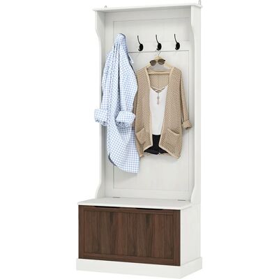 Homcom Weiß 3-in-1 Garderobe Bank Aufbewahrung - Kleiderständer Homcom Weiß 3-in-1 Garderobe Bank Aufbewahrung - Kleiderständer