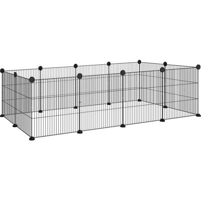 Pawhut - Recinto modulare per animali - 12 pannelli 35x35 - Nero Pawhut - Recinto modulare per animali - 12 pannelli 35x35 - Nero