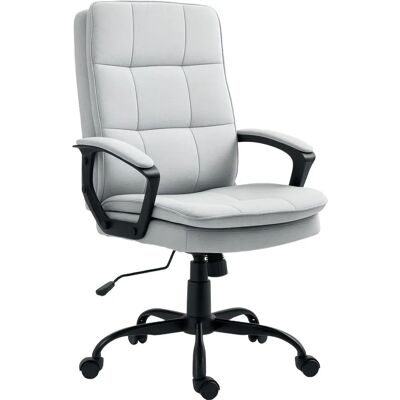 Sedia da ufficio ergonomica HOMCOM con tessuto effetto lino, schienale alto, altezza regolabile e dondolo - Ufficio Sedia da ufficio ergonomica HOMCOM con tessuto effetto lino, schienale alto, altezza regolabile e dondolo - Ufficio