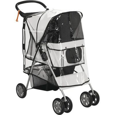 Pawhut - Grigio - Ruote girevoli - Copertura antipioggia - Passeggino per animali Pawhut - Grigio - Ruote girevoli - Copertura antipioggia - Passeggino per animali