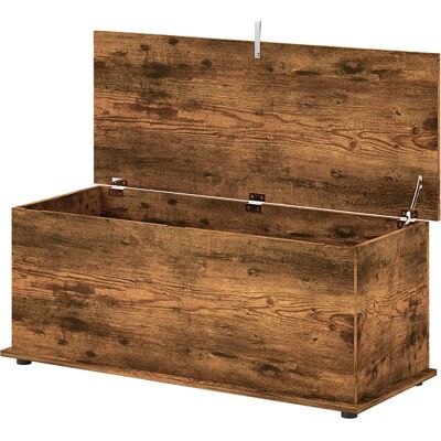 Homcom Banc de rangement en bois - Capacité 60 kg - 100x40x40 cm - Marron - Publicité Homcom Banc de rangement en bois - Capacité 60 kg - 100x40x40 cm - Marron - Publicité