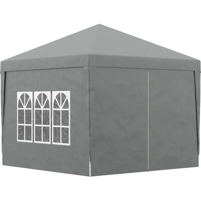 Pérgola plegable Outsunny 3x3 m con paneles laterales - Protección para exteriores Pérgola plegable Outsunny 3x3 m con paneles laterales - Protección para exteriores