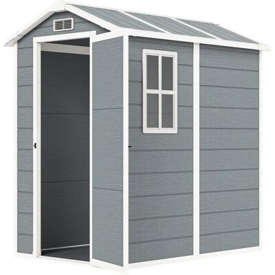 Outsunny - Resin Shed - 1.3x1.8m - Grigio - Garden shed Outsunny - Resin Shed - 1.3x1.8m - Grigio - Garden shed