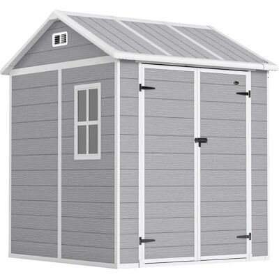 Outsunny - Casetta da Giardino in Resina 1.8x1.8m - Grigio - Casetta Giardino Outsunny - Casetta da Giardino in Resina 1.8x1.8m - Grigio - Casetta Giardino