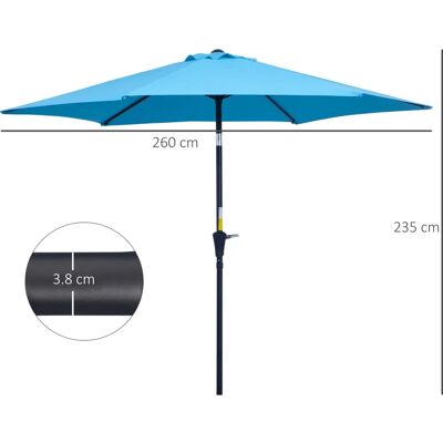 Outsunny Aluminium Gartenschirm Ø2,7x2,4 m - Gartenschirm Outsunny Aluminium Gartenschirm Ø2,7x2,4 m - Gartenschirm