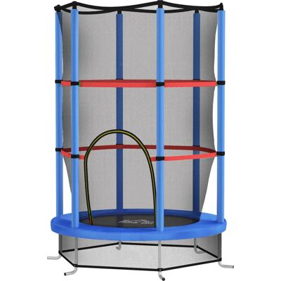 Homcom Trampoline pour enfants - Bleu et noir - 6 colonnes - Publicité Homcom Trampoline pour enfants - Bleu et noir - 6 colonnes - Publicité