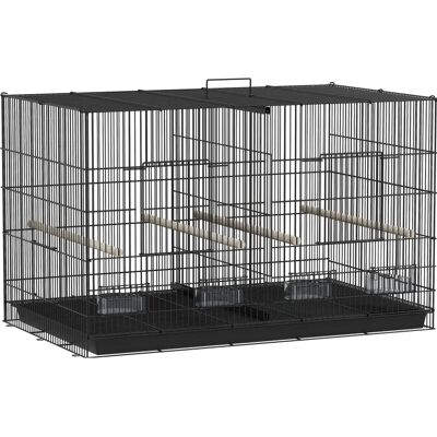 Gabbia per Uccelli Pawhut - Acciaio & PP, 94x57x57 cm, Nero Gabbia per Uccelli Pawhut - Acciaio & PP, 94x57x57 cm, Nero