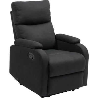 HOMCOM - Poltrona Reclinabile - Nero - 60° Manuale - Poltrona Reclinabile HOMCOM - Poltrona Reclinabile - Nero - 60° Manuale - Poltrona Reclinabile