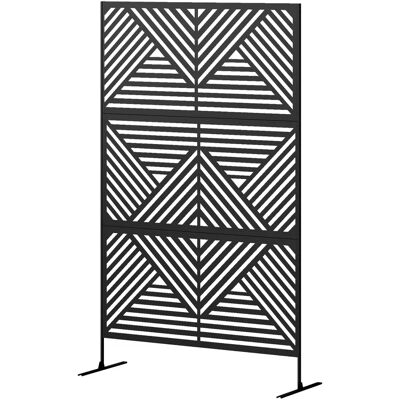 Outsunny - Separé 122x45x198 - Schwarz - Privacy Screen Outsunny - Separé 122x45x198 - Schwarz - Privacy Screen