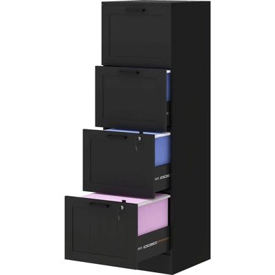 HOMCOM - Cassettiera Portadocumenti 4 Cassetti - Aufbewahrungsschrank HOMCOM - Cassettiera Portadocumenti 4 Cassetti - Aufbewahrungsschrank
