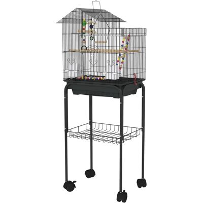 Pawhut - Gabbia per Uccelli - Nera - 46x36x120 cm Pawhut - Gabbia per Uccelli - Nera - 46x36x120 cm