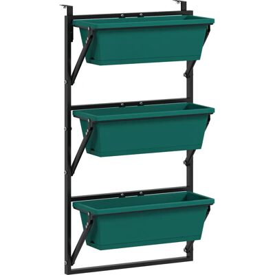 Supporto per Piante Verticale Outsunny - 3 Vasi da 10L - Decorazione Giardino Supporto per Piante Verticale Outsunny - 3 Vasi da 10L - Decorazione Giardino