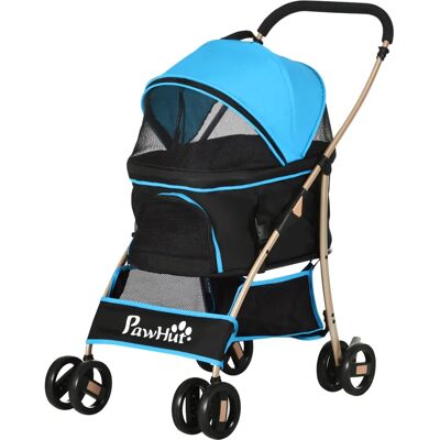 Pawhut - Passeggino per cani convertibile - Blu/Nero - 82x49.5x98 cm - Passeggino per cani Pawhut - Passeggino per cani convertibile - Blu/Nero - 82x49.5x98 cm - Passeggino per cani