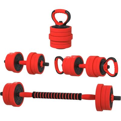 SPORTNOW - 4-in-1 20kg - Rosso - Regolabile - Weight Set SPORTNOW - 4-in-1 20kg - Rosso - Regolabile - Weight Set