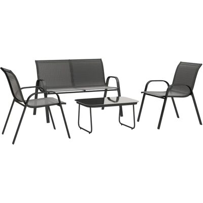 Outsunny Gartenset - Sofa, Stühle & Glastisch - Gartenset Outsunny Gartenset - Sofa, Stühle & Glastisch - Gartenset