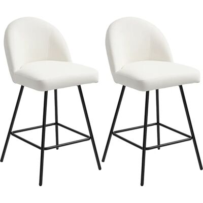 HOMCOM - Set da 2 Sgabelli da Bar - Veloursbezug - Schwarzer Stahlrahmen - Barhocker HOMCOM - Set da 2 Sgabelli da Bar - Veloursbezug - Schwarzer Stahlrahmen - Barhocker