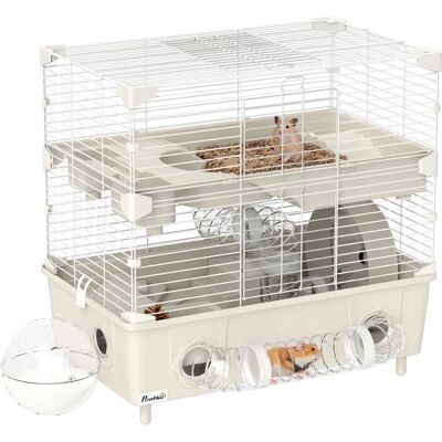 Gabbia per criceti Pawhut - 2 Piani, Acciaio, 44.5x28x44 cm - Gabbia per criceti Gabbia per criceti Pawhut - 2 Piani, Acciaio, 44.5x28x44 cm - Gabbia per criceti