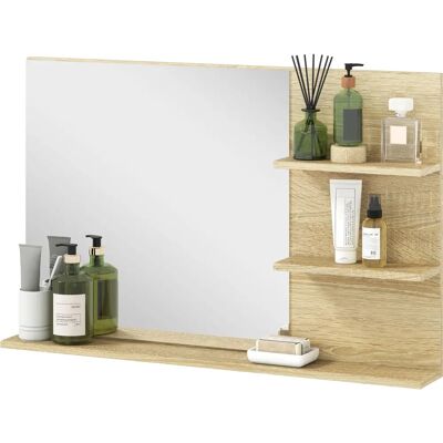 Kleankin Modernes Badezimmer Spiegel mit 2 Seitenschränken - Badezimmer Spiegel Kleankin Modernes Badezimmer Spiegel mit 2 Seitenschränken - Badezimmer Spiegel
