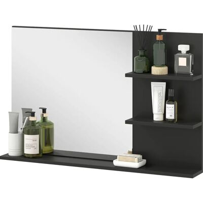 Specchio bagno moderno Aosom Italy con 2 mensole Specchio bagno moderno Aosom Italy con 2 mensole