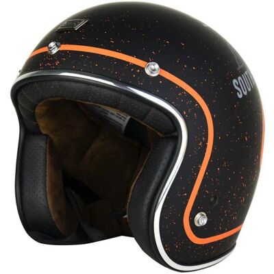 Casco Moto Jet Vintage Origine Primo West Coast Naranja/Negro - Casco de Motocicleta Casco Moto Jet Vintage Origine Primo West Coast Naranja/Negro - Casco de Motocicleta