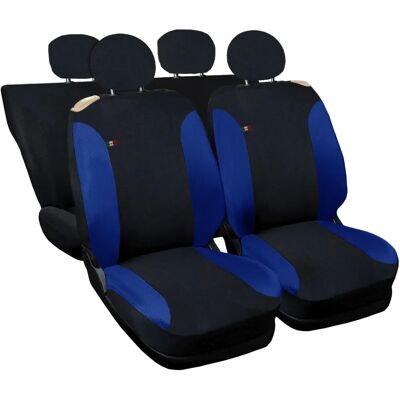Lupex Shop – Universal Car Seat Covers - Fiat 500 - Black/Light Blue Lupex Shop – Universal Car Seat Covers - Fiat 500 - Black/Light Blue