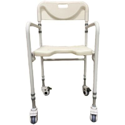 Sedia da Doccia Ausilium - Pieghevole, Ruote, Schienale Ergonomico Sedia da Doccia Ausilium - Pieghevole, Ruote, Schienale Ergonomico