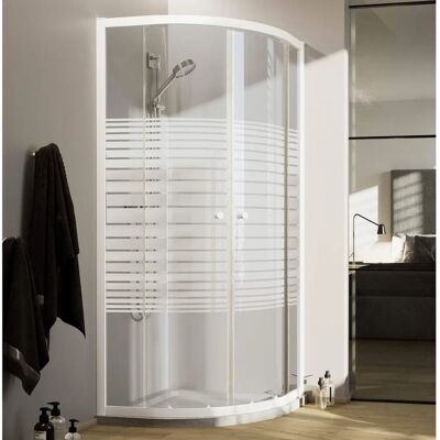 Box doccia bianco semicircolare - 90x90cm - Idralite Box doccia bianco semicircolare - 90x90cm - Idralite