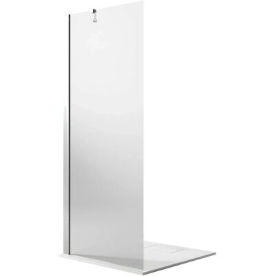 IDRALITE Panel de Ducha Walk In - 56cm, Vidrio Templado, 190cm Alto IDRALITE Panel de Ducha Walk In - 56cm, Vidrio Templado, 190cm Alto
