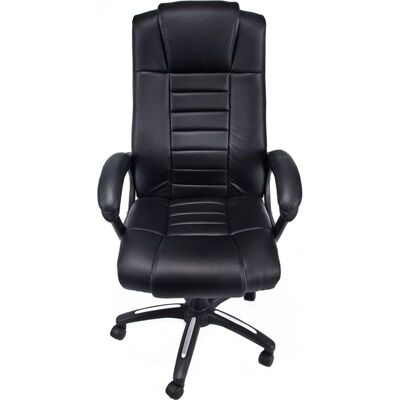 Silla de oficina giratoria negra de piel sintética Silla de oficina giratoria negra de piel sintética