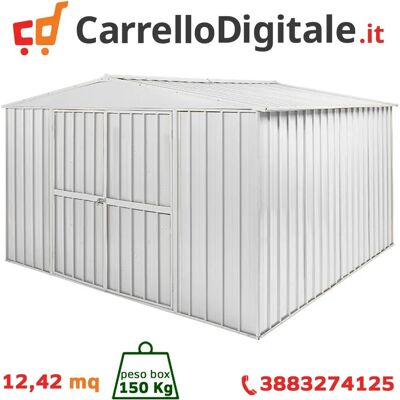NoteK Capanno da giardino in acciaio zincato - 12,42 mq - Bianco NoteK Capanno da giardino in acciaio zincato - 12,42 mq - Bianco