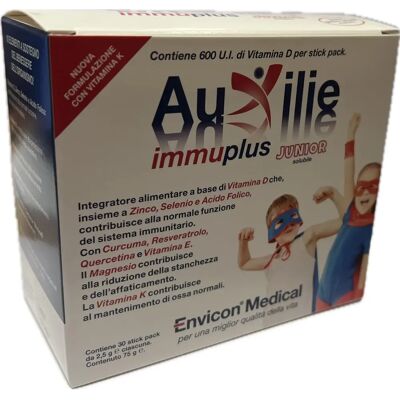 Envicon Medical SRL Auxilie Immuplus Junior - Integratore immunostimolante - 30 bustine Envicon Medical SRL Auxilie Immuplus Junior - Integratore immunostimolante - 30 bustine
