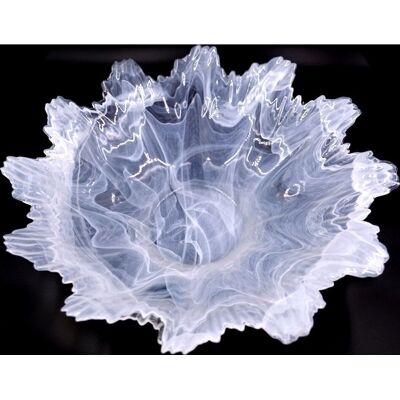 Tammaro Home Vaso Murano Iris Bianco - 32cm Decorazione Elegante Tammaro Home Vaso Murano Iris Bianco - 32cm Decorazione Elegante