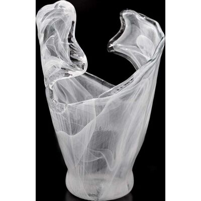 Tammaro Home Murano Glasvase Weiß Welle - Vase - Handgefertigtes Italienisches Kunstwerk Tammaro Home Murano Glasvase Weiß Welle - Vase - Handgefertigtes Italienisches Kunstwerk