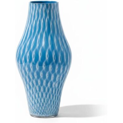 Tammaro Home Murano Glasvase Stanlio - Modernes Design, Blau-Weiß Tammaro Home Murano Glasvase Stanlio - Modernes Design, Blau-Weiß