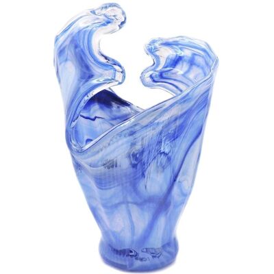 Vaso Onde in Vetro di Murano Blu - Tammaro Home Vaso Onde in Vetro di Murano Blu - Tammaro Home