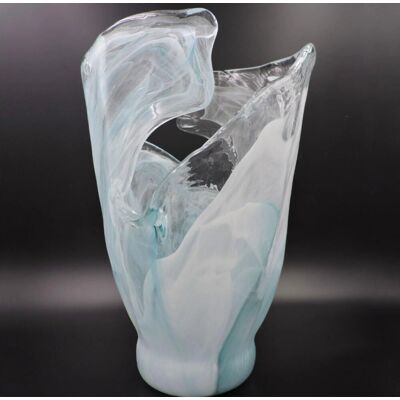Tammaro Home Murano Glasvase - Blau, Meereswelle, Handgefertigt - Vase Tammaro Home Murano Glasvase - Blau, Meereswelle, Handgefertigt - Vase