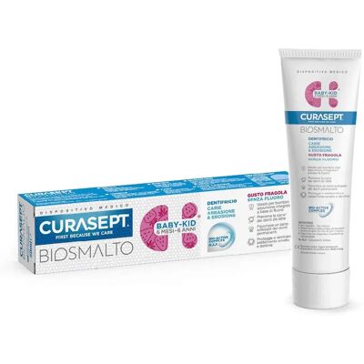 Dentifricio Curasept Biosmalto Baby-Kid Alla Fragola - Senza Fluoro per Bambini Dentifricio Curasept Biosmalto Baby-Kid Alla Fragola - Senza Fluoro per Bambini