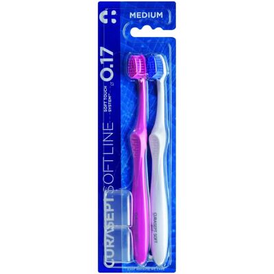 Periuță de dinți Curasept Softline 0.17 Medium - Set 2 buc Periuță de dinți Curasept Softline 0.17 Medium - Set 2 buc
