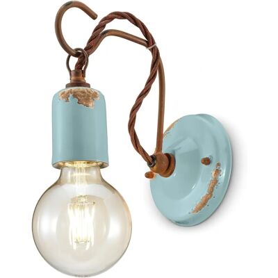 FERROLUCE Vintage Azzurro Lampada da Parete in Ceramica - Applique FERROLUCE Vintage Azzurro Lampada da Parete in Ceramica - Applique